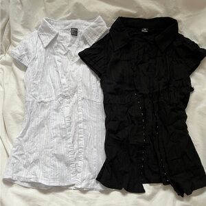 Fitted Y2K Style Short Sleeve Blouses